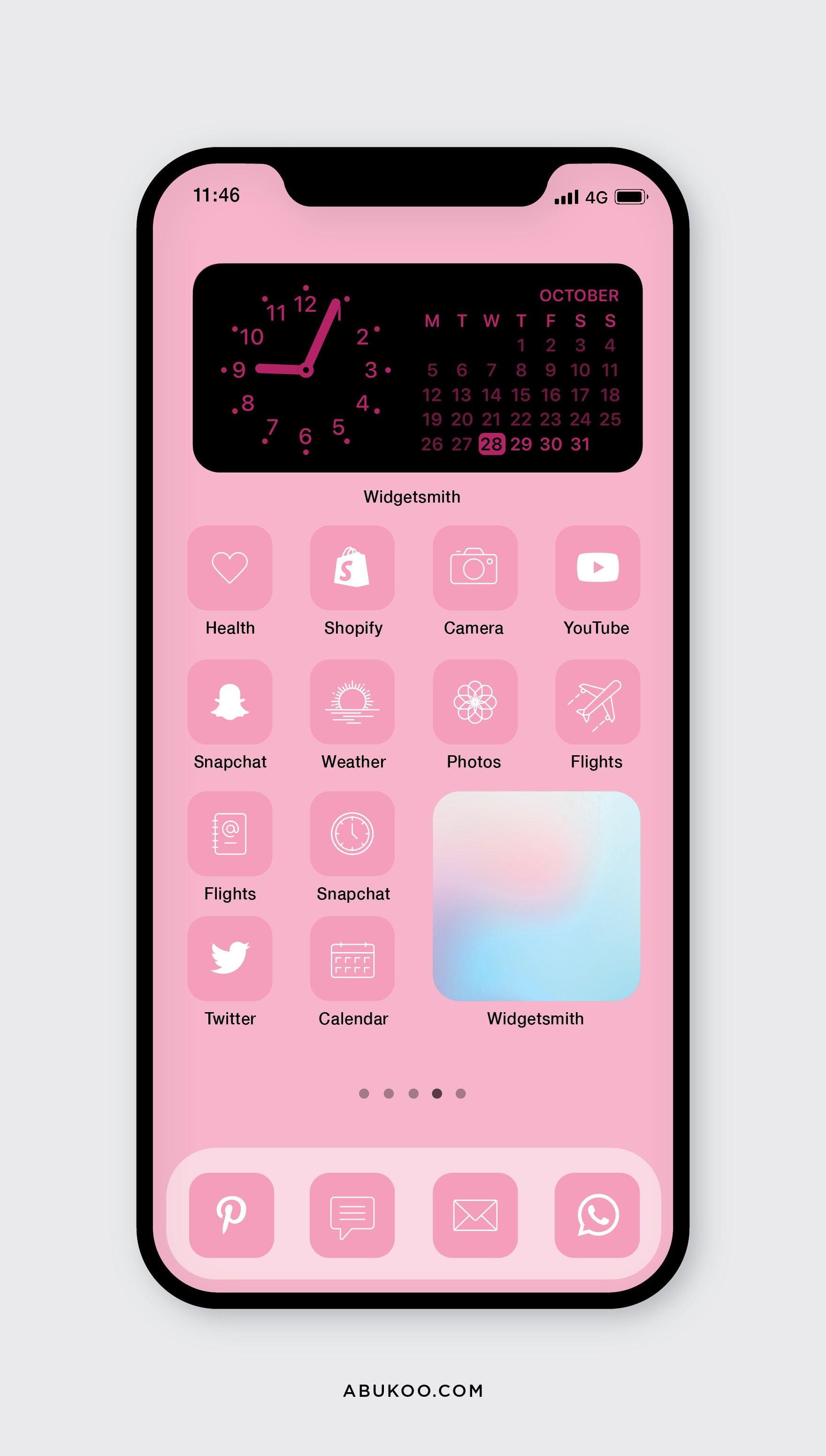 Ios 14 Home Screen Ideas Pink Abukoo