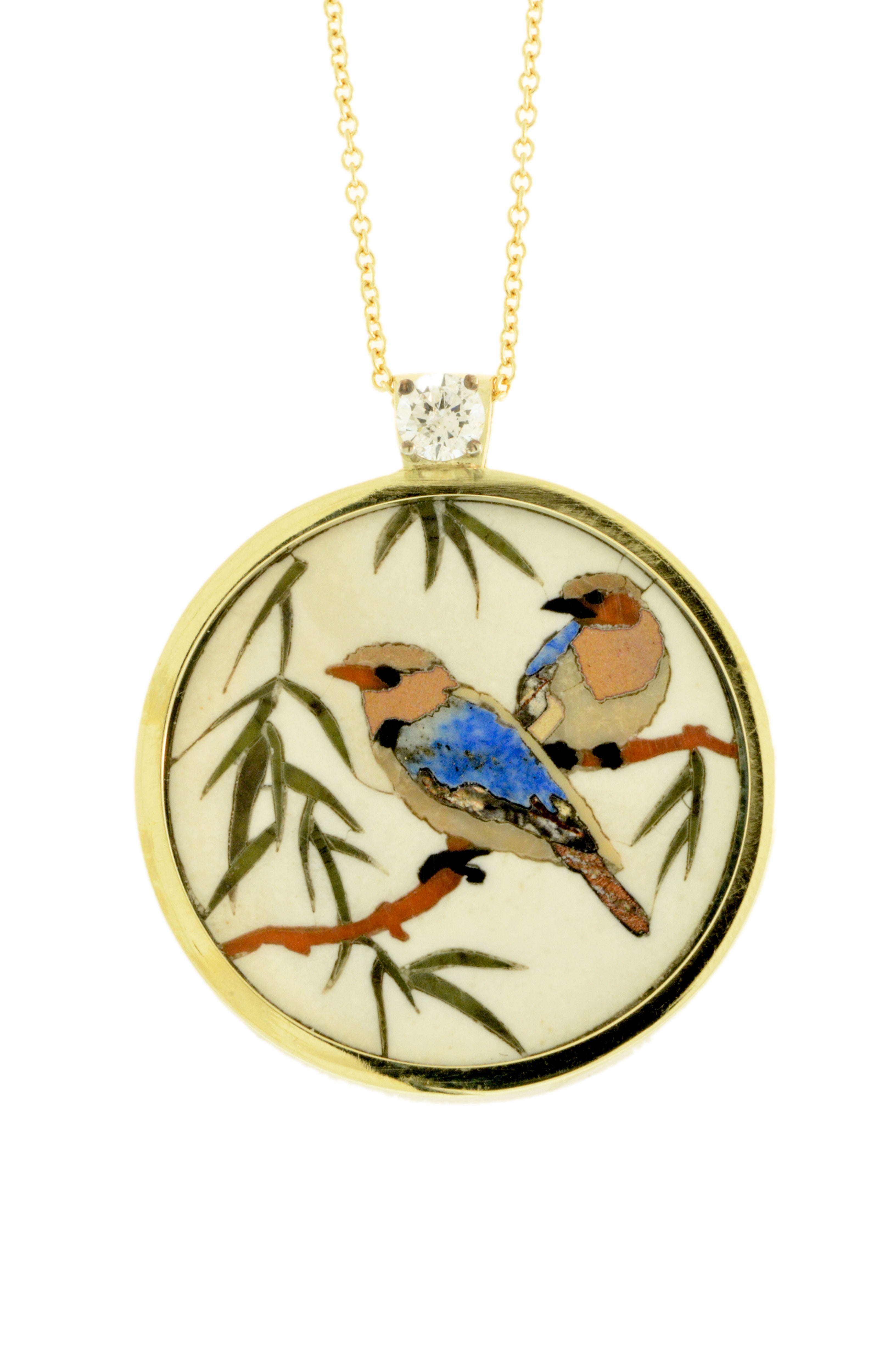 Two Birds Mosaic Pendant