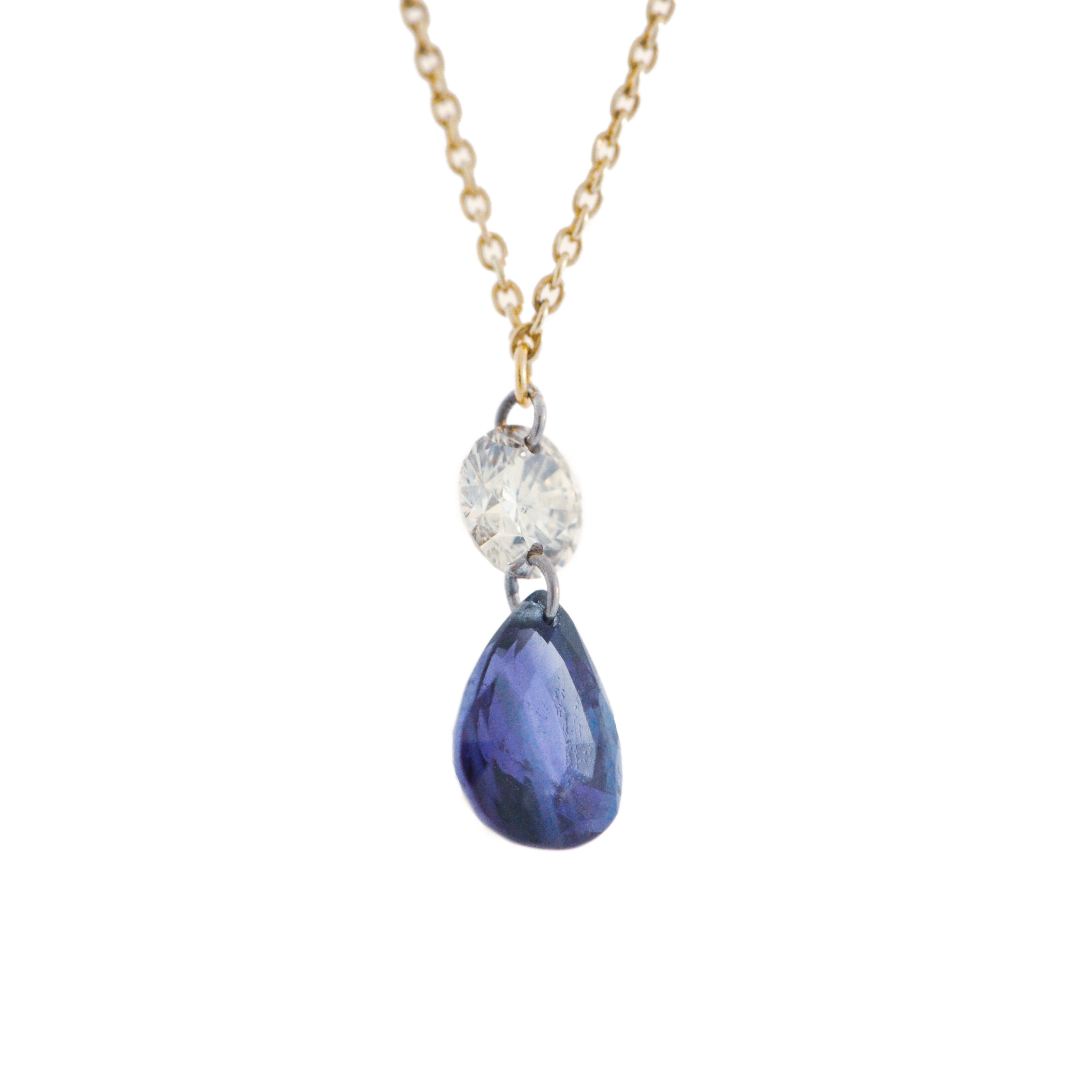 Petite Sapphire and Diamond Pendant