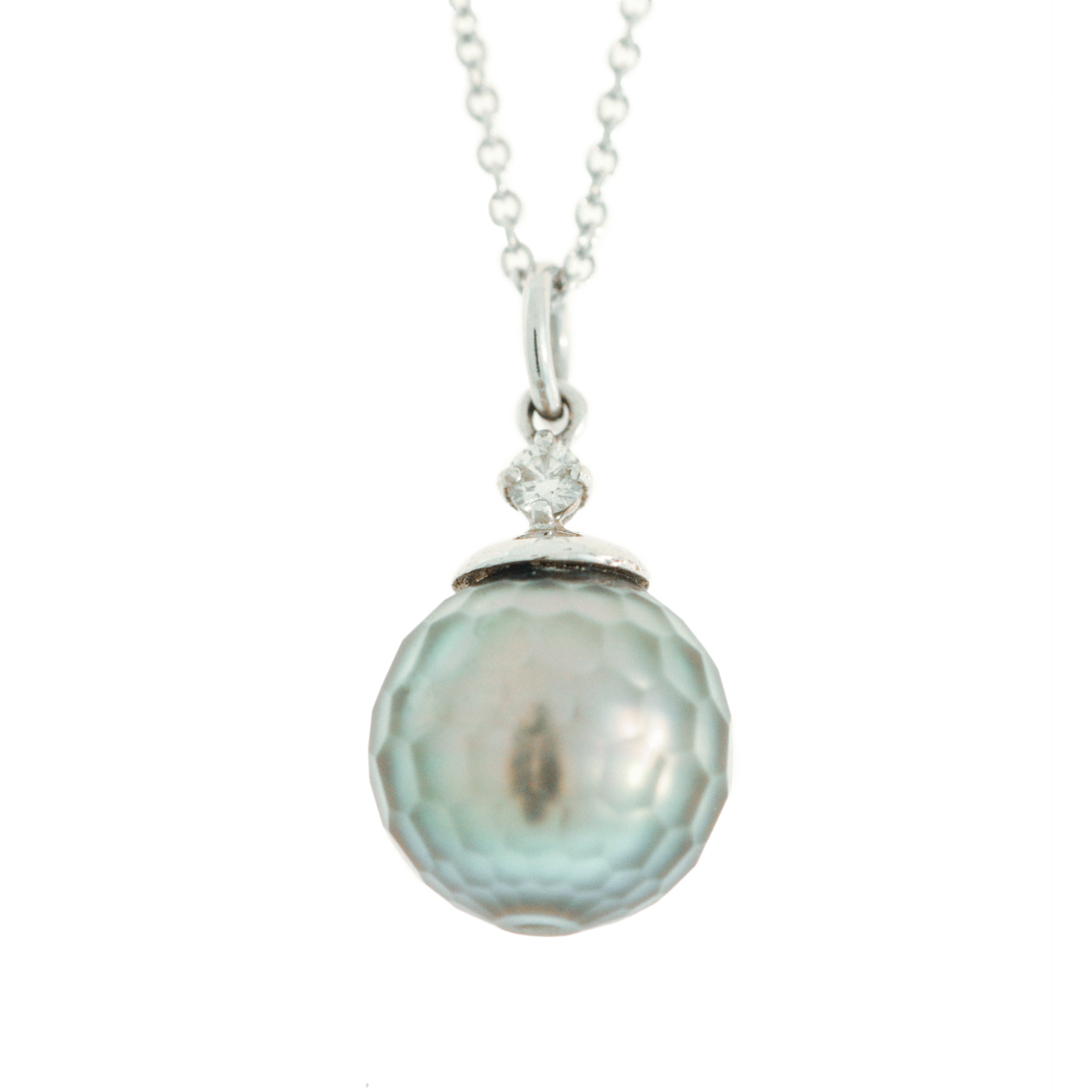 Faceted Tahitian Pearl Pendant