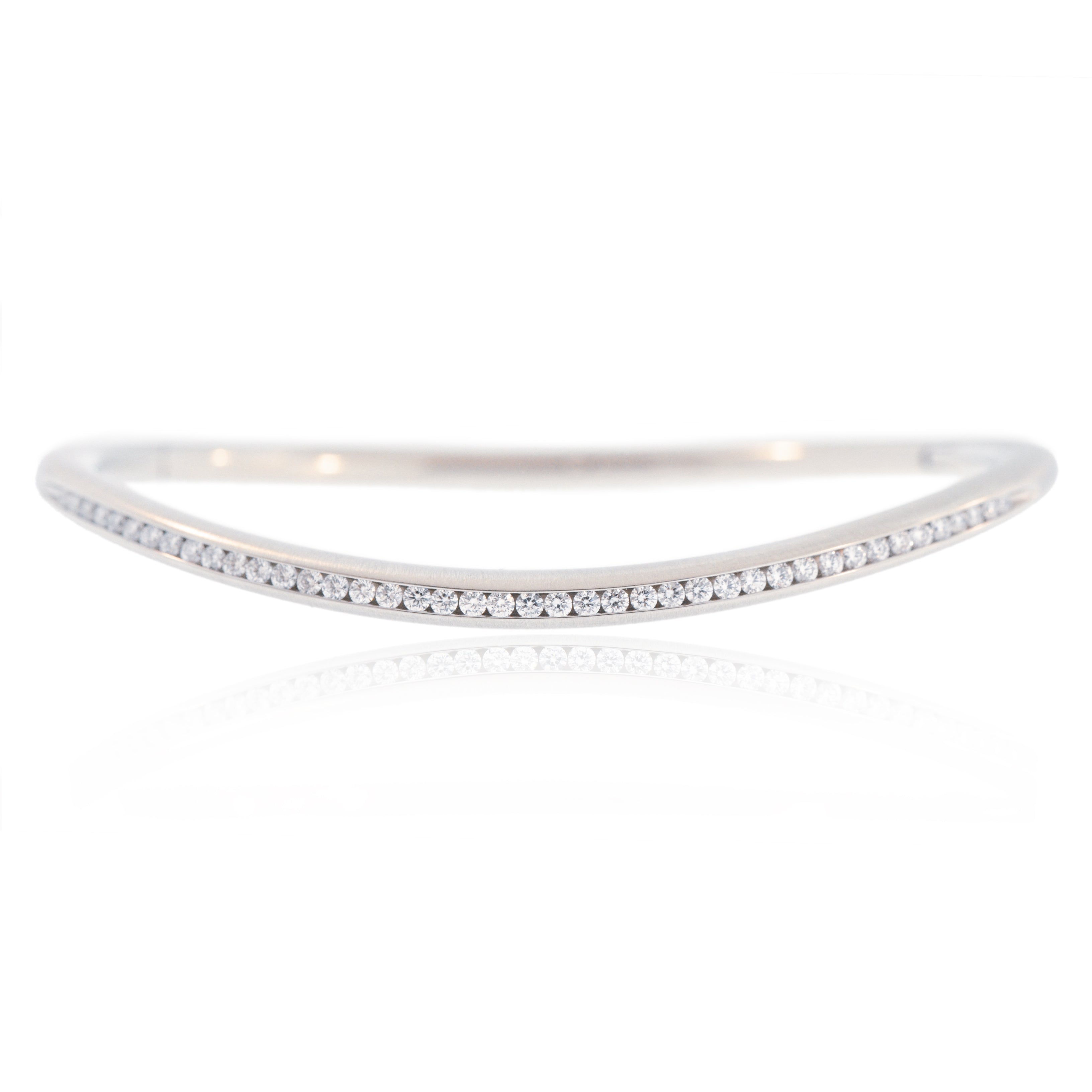 Brushed Gold Diamond Bangle