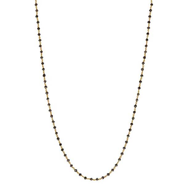 Black Diamond Necklace w/ Yellow Gold Accent