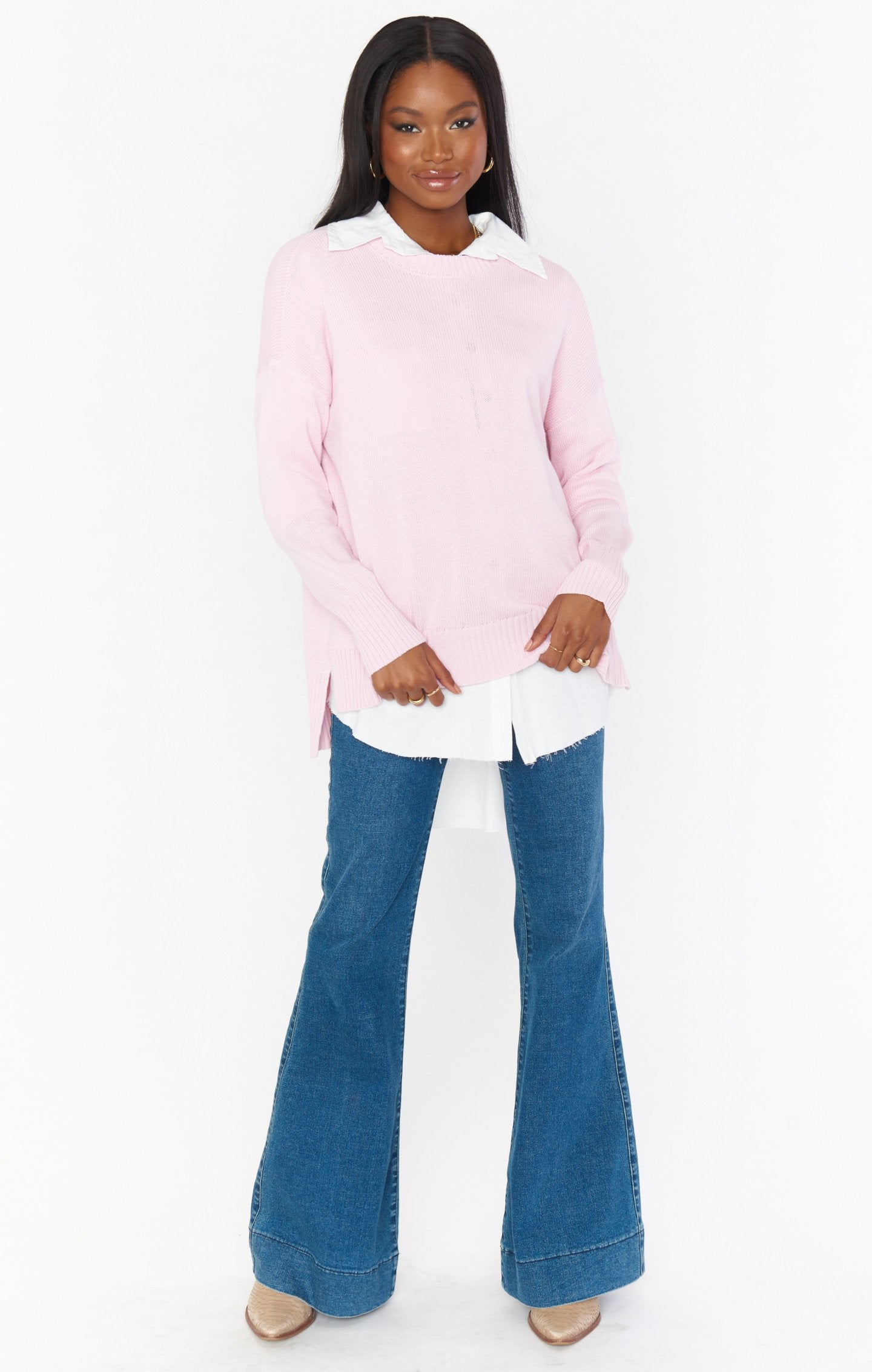 Anya Sweater- Blush Pink Knit