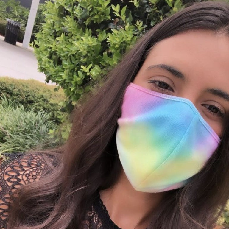 Rainbow Bright Tie Dye Face Mask