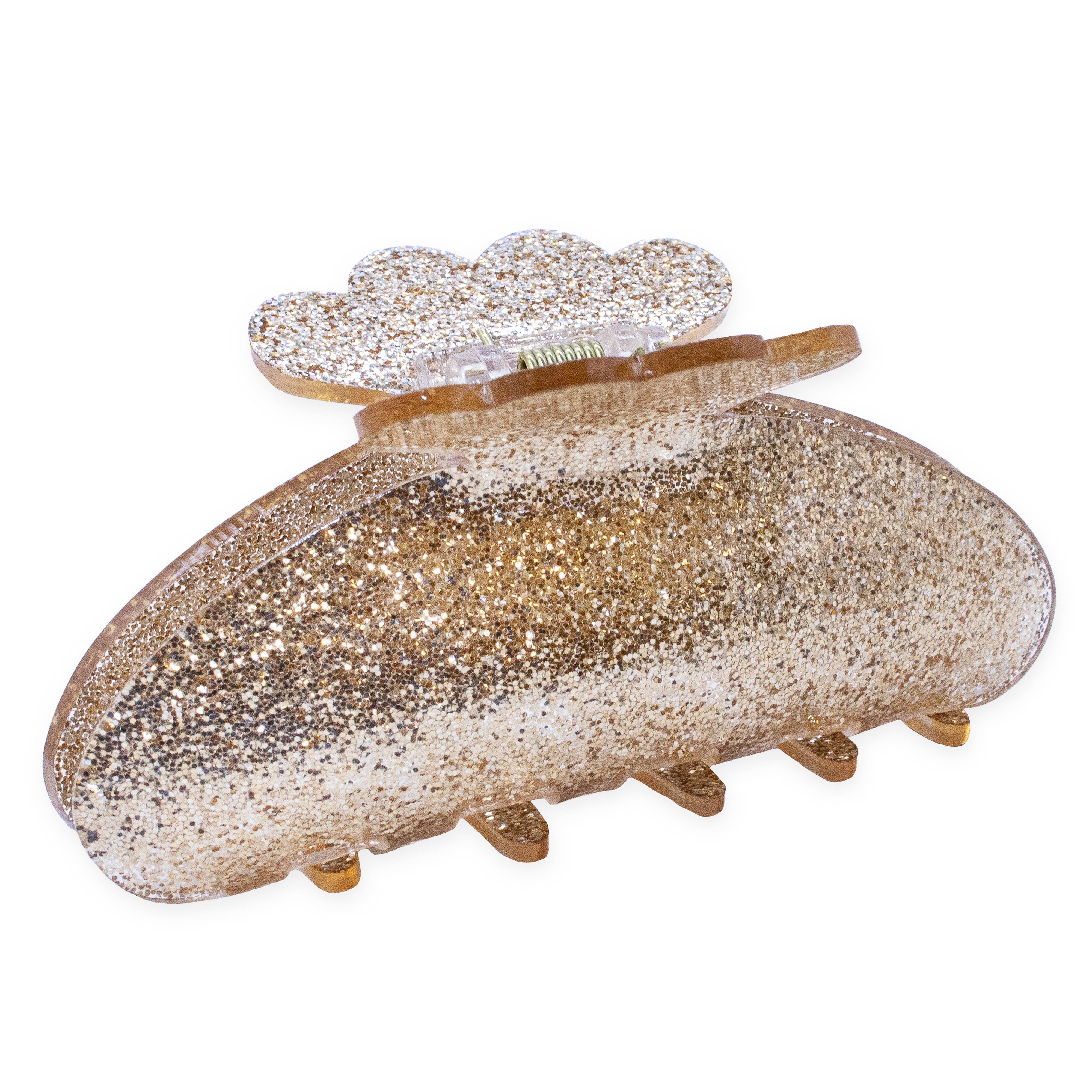 Medium Round Glitter Hair Claw Clip