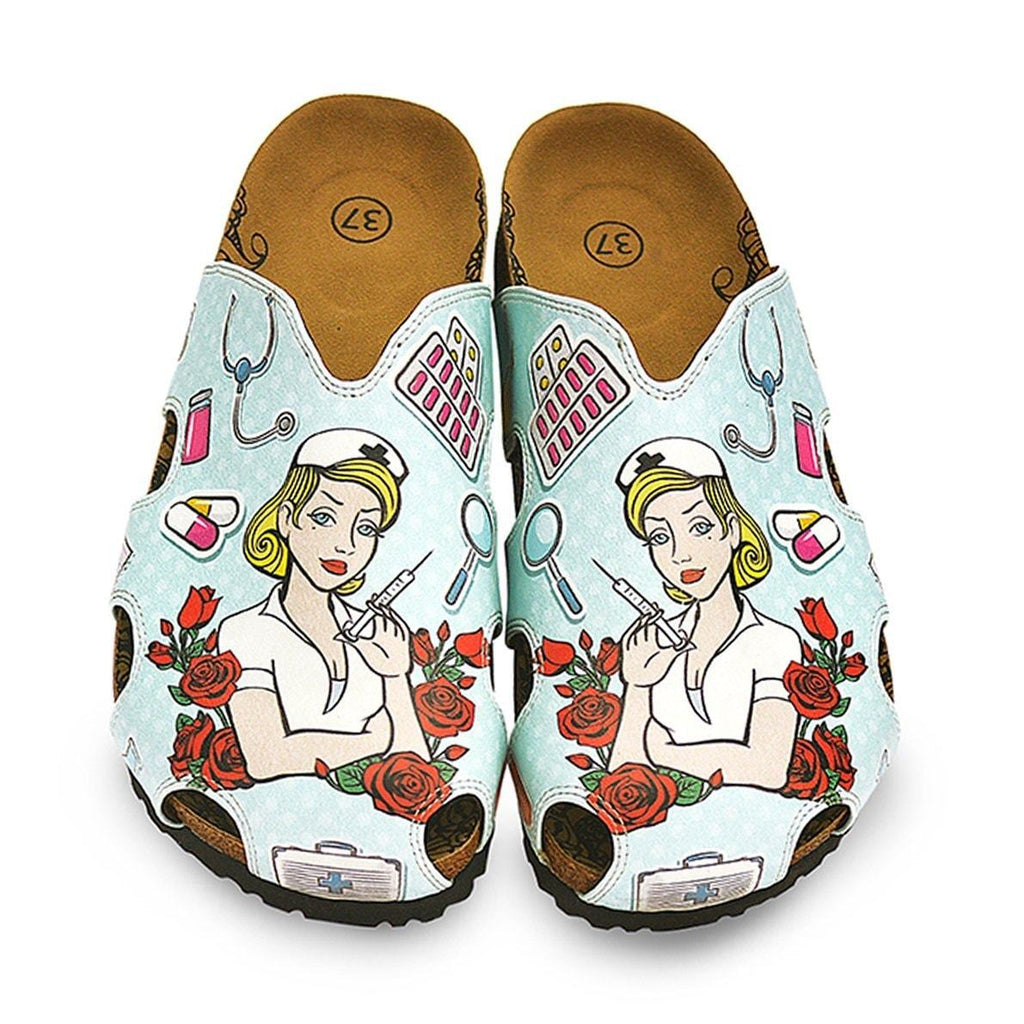 Nurse Girl Patterned Clogs 