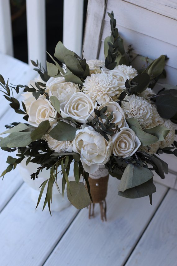 Greenery Sola Wedding Bouquet Sola Flower Bouquet Sola Flower Center Solaflowerstore 6110