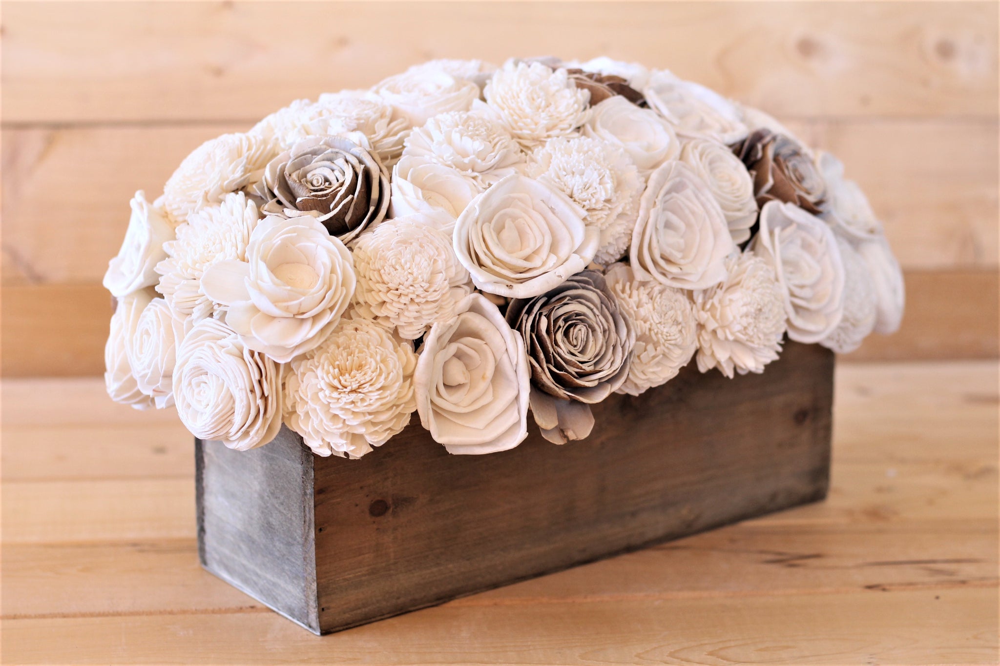 Sola Wood Flower Centerpiece- Rustic Decor- Wedding Centerpiece