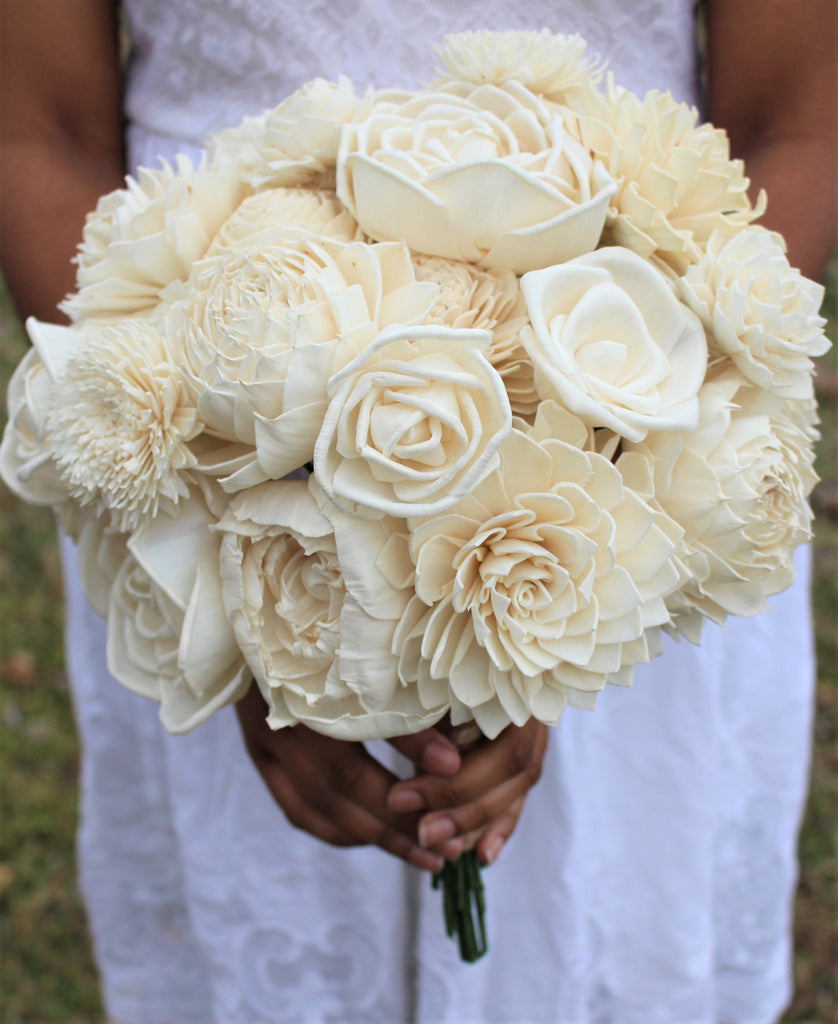 Ivory Sola Flower Bouquet Choose Your Colors Bouquet Sola Flower Wed Solaflowerstore 0020