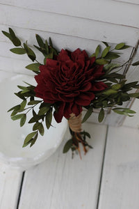 Marsala Burgundy Sola Wedding Bouquet Rustic Wedding Country