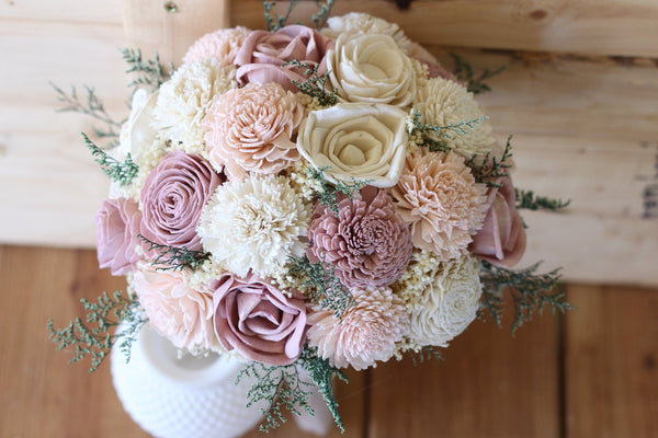 Mauve Blush pink Sola Wood Bouquet, Pink Sola Wood Bouquet, Pink Bouqu ...