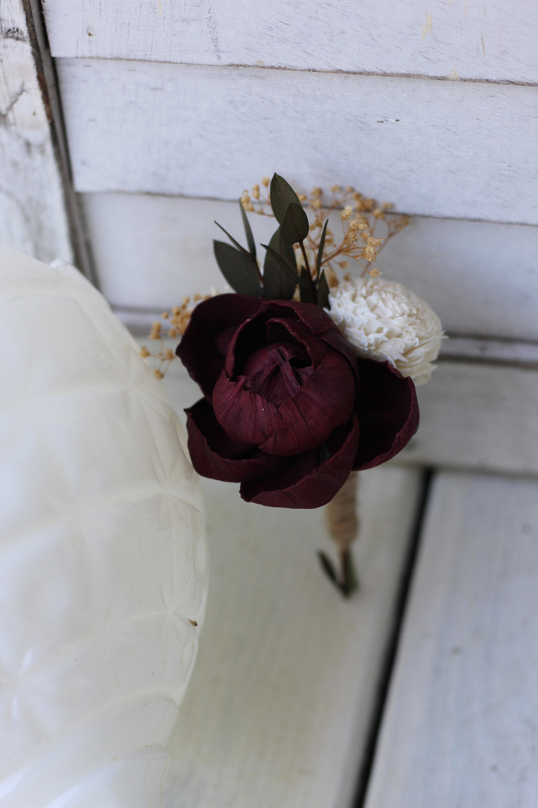 Marsala Burgundy Boutonniere Rustic Wedding Country Wedding