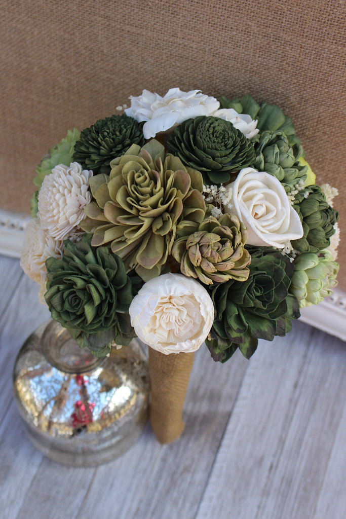 Succulent Sola Flower Bouquet Made To Order Wedding Bridal Bouquet Solaflowerstore 8603