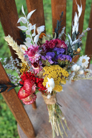 Dark Brown Yarrow & Setaria Dried Flower Bouquet + Reviews