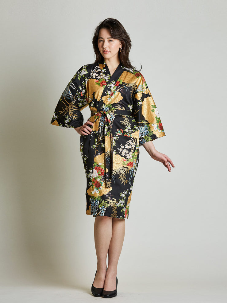 black japanese kimono dress