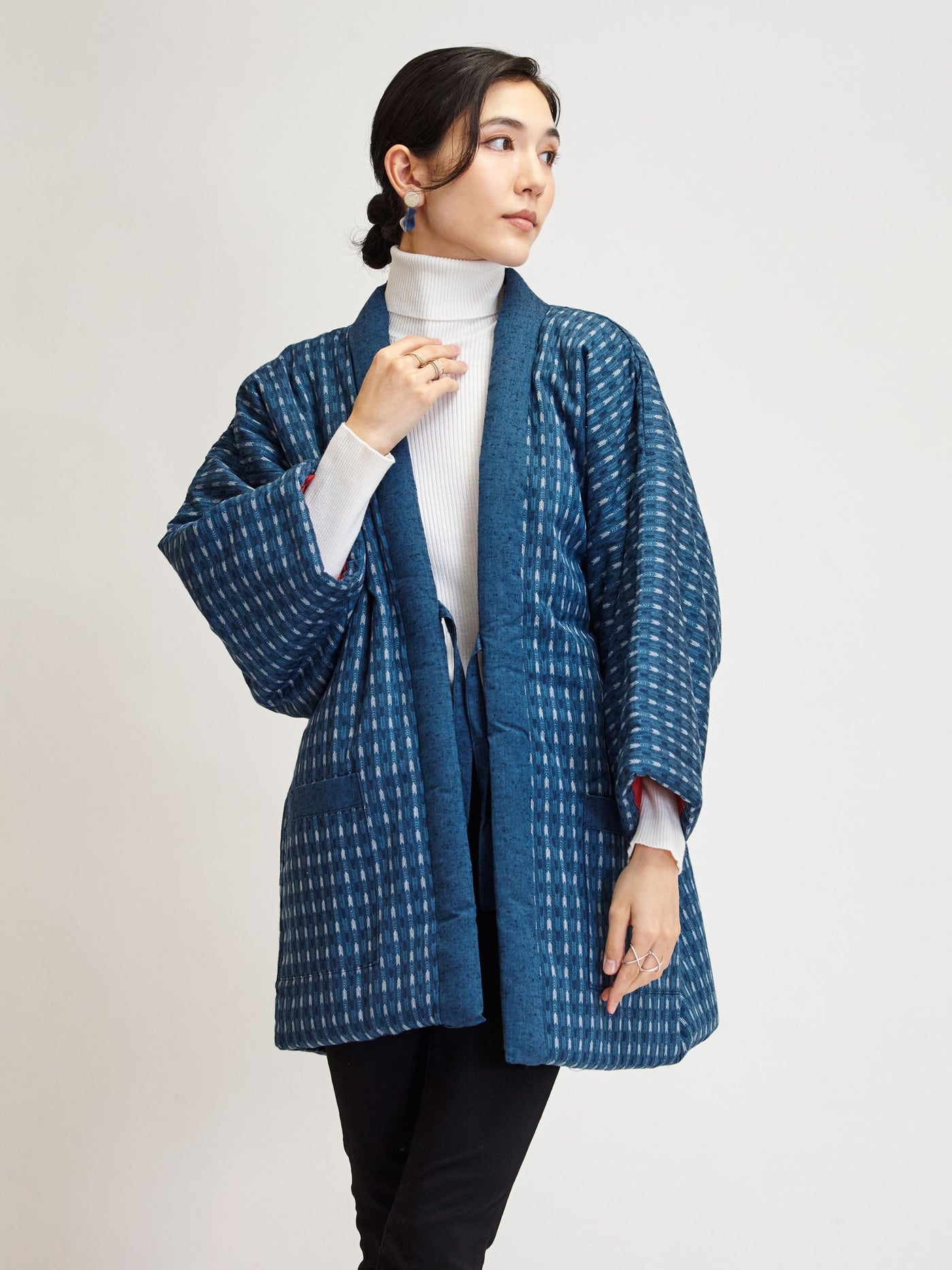 Yabane Blue Hanten Padded Jacket | Japan Objects Store