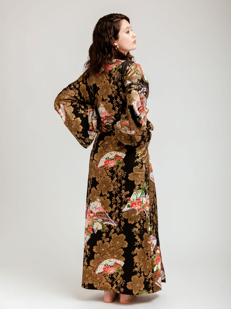 Download Japanese Gold Long Kimono Robe | Japan Objects Store