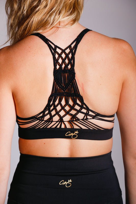 Black & Rainbow Macramé Athletic & Swim Top - Brío Soul Apparel