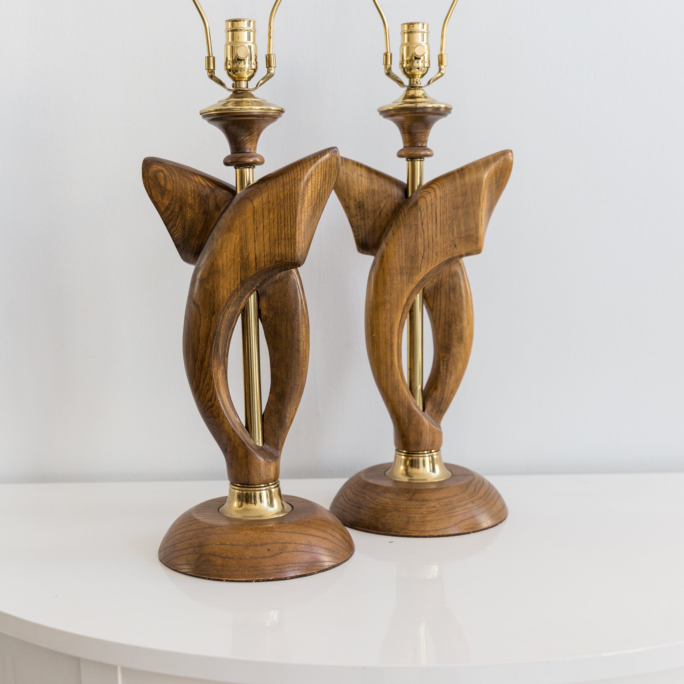 Wood and Brass Lamps