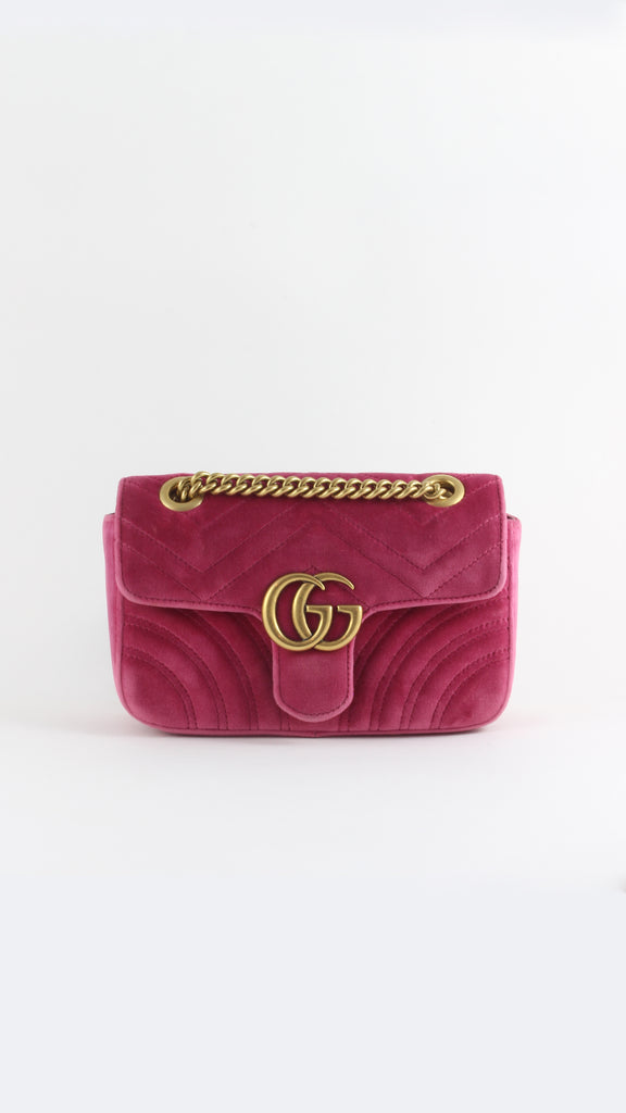 pink velvet gucci bag