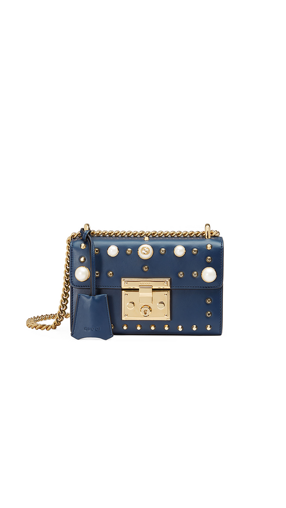 padlock studded leather shoulder bag