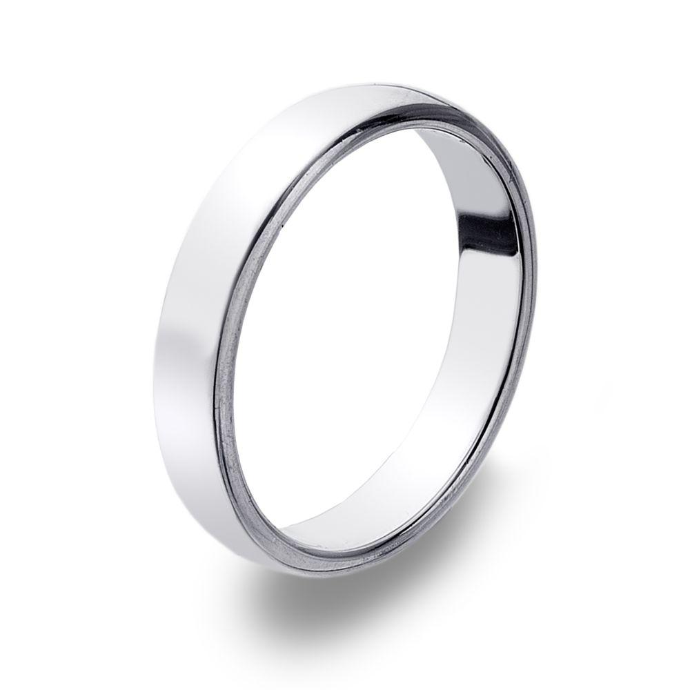 D Shaped Silver Band Ring 4mm (R1071) | 925 Sterling Silver Ring ...