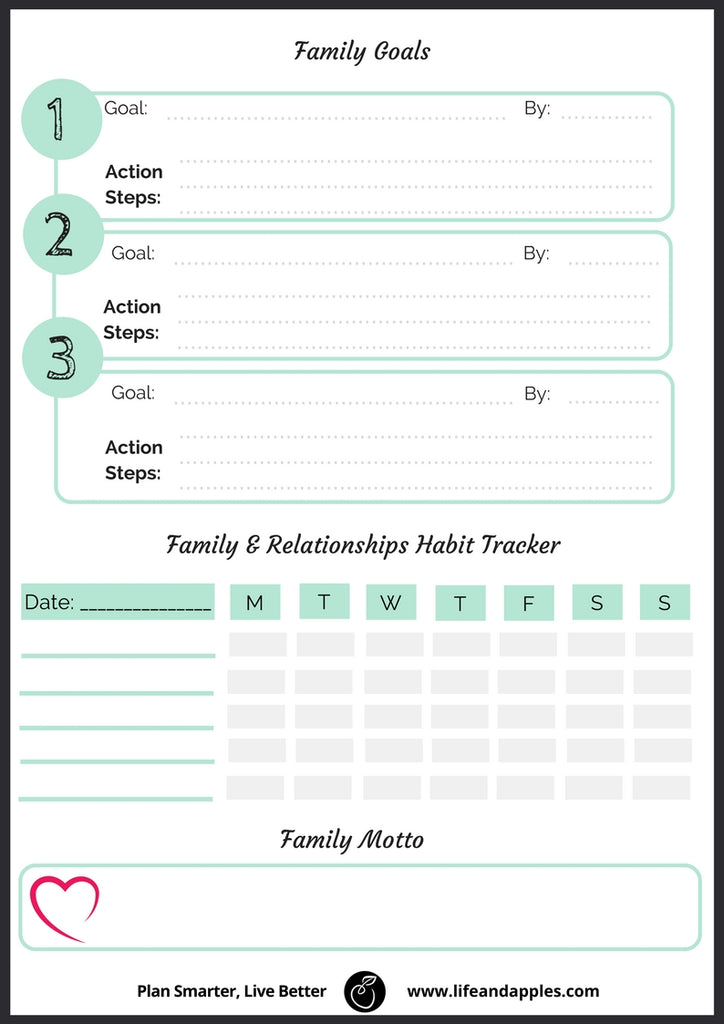 Family Goals Printable Life & Apples