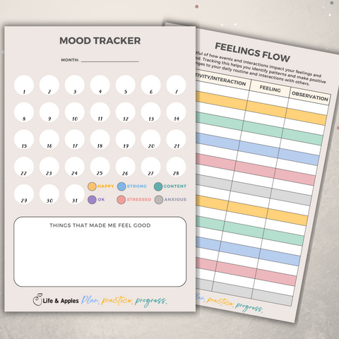mood tracker and anxiety journal