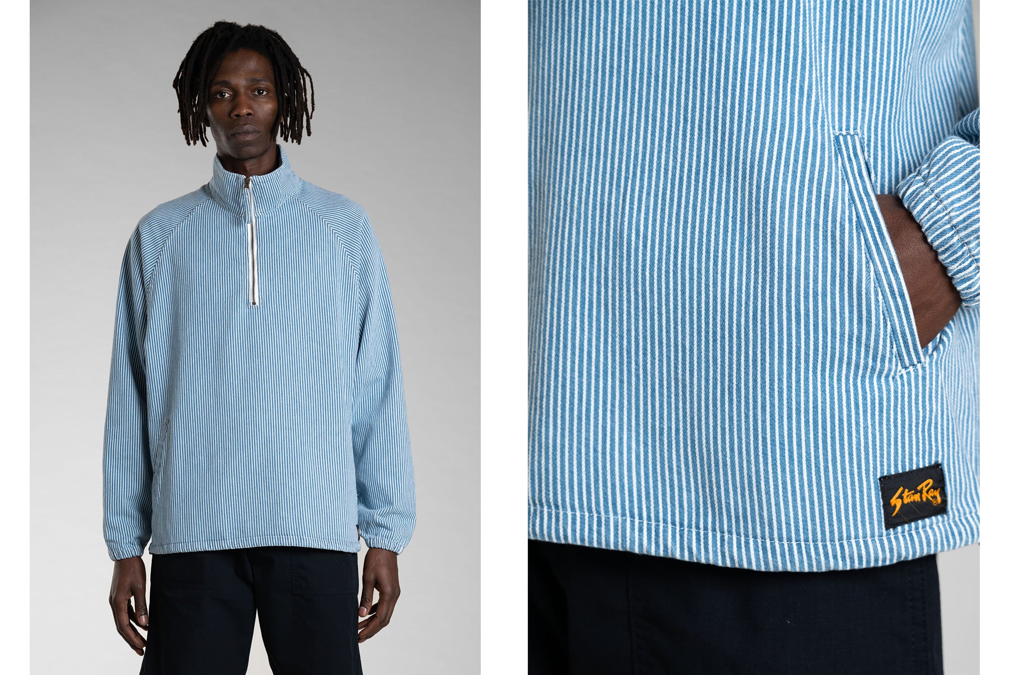 Stan Ray 1/4 zip pop smock - bleach hickory