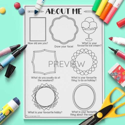 All About Me Drawing Worksheet : Start out by scrolling to the bottom