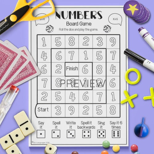 Numbers 'Board Game' – Gru Languages