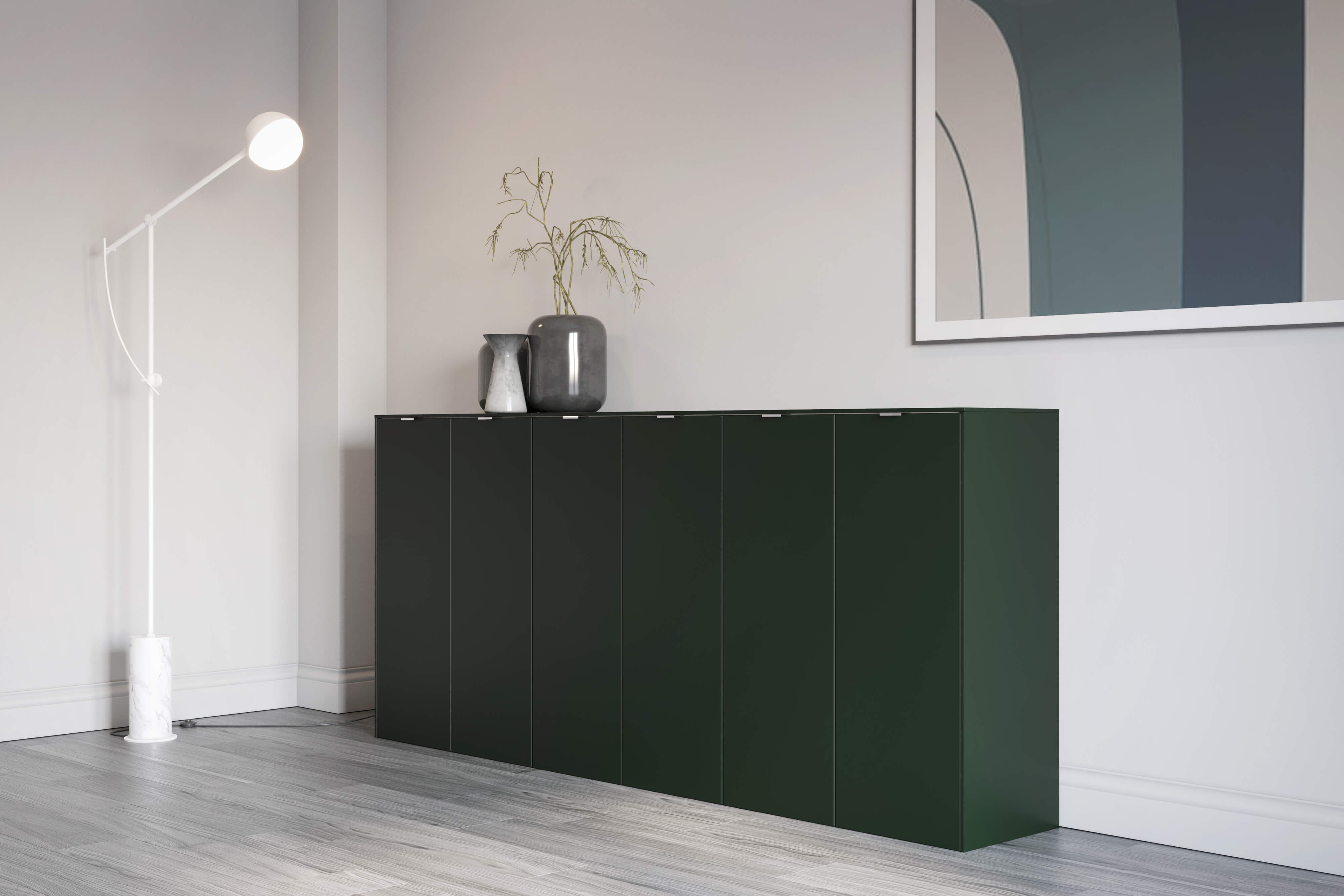 Sektion sideboard Amelia doors panels luxe green