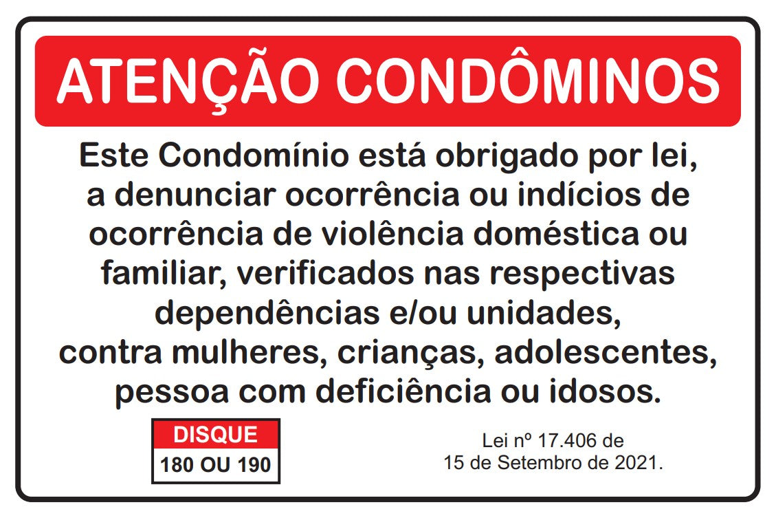 Obrigatório denuncia violencia domestica- Lei - São Paulo