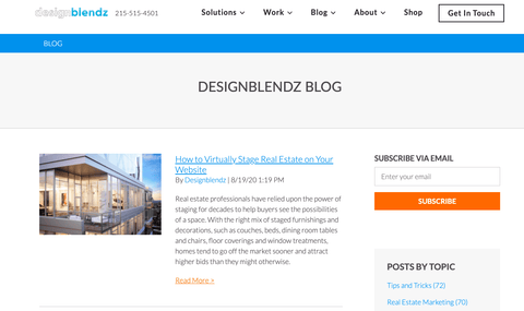 Design Blendz blog page