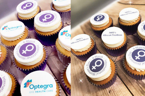 INTERNATIONAL WOMEN'S DAY LOGO CUPCAKES