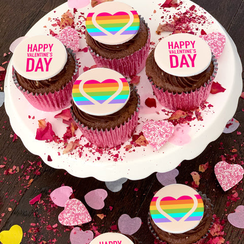 pride valentines day cupcake gift box