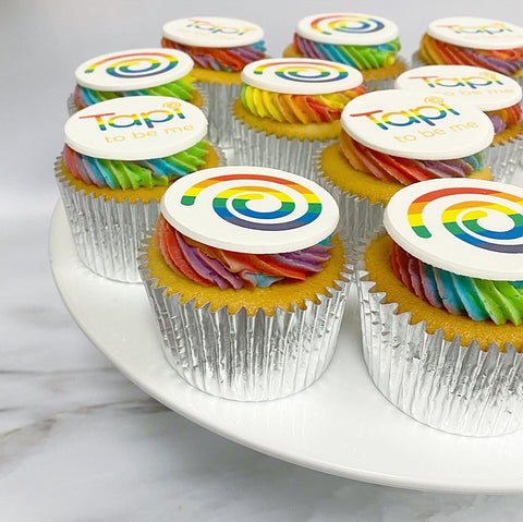 Rainbow pride cupcakes
