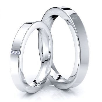classic plain matching wedding bands for men and women on budget