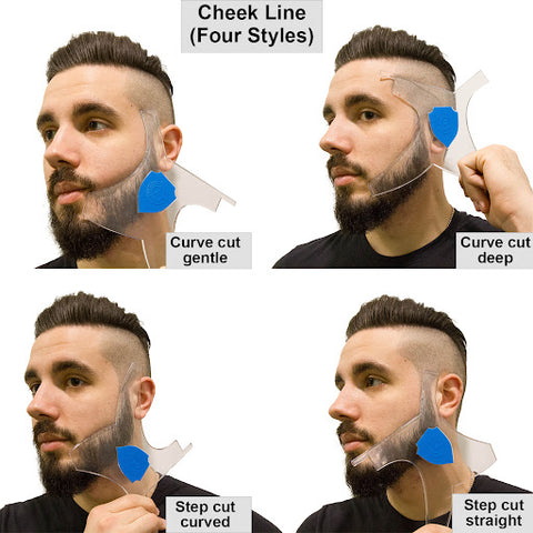 <img src="aberlite clearshaper styles.png" alt="man displaying four different cheek line styles with aberlite clearshaper">