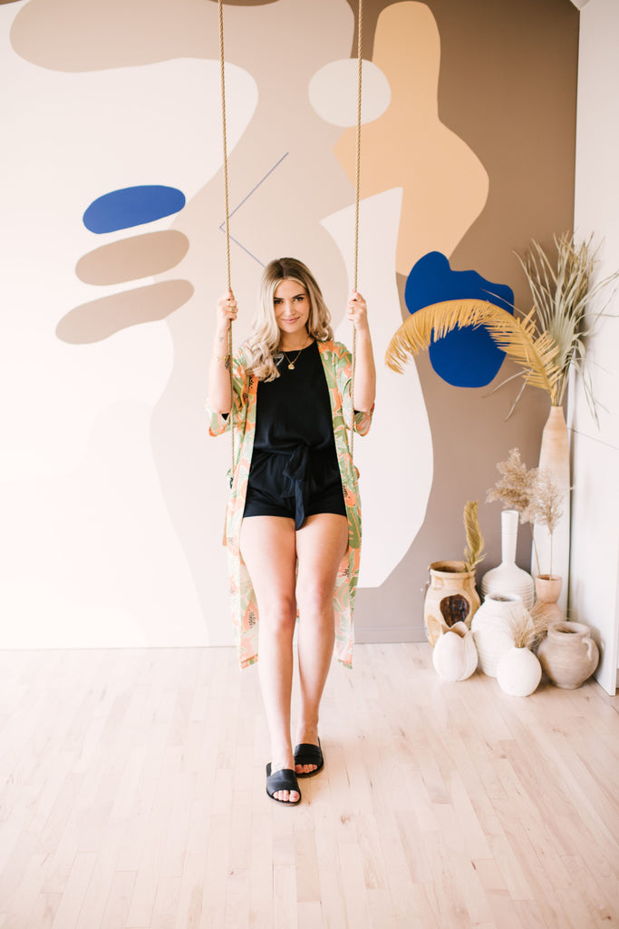 sarah nicole landry from the birds papaya discusses smash + tess romper collection