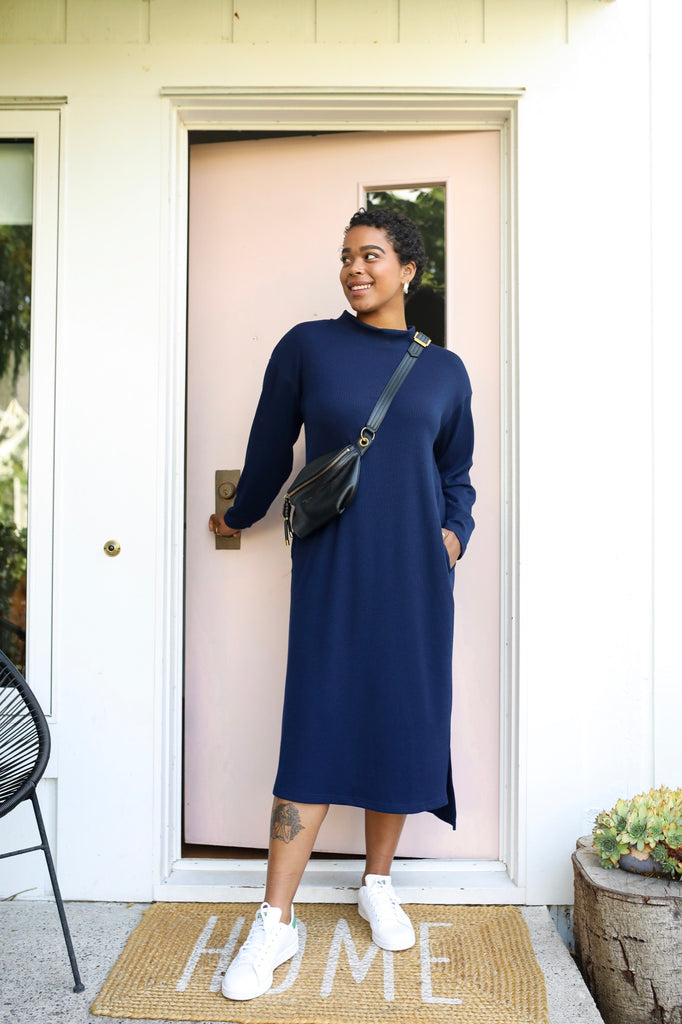 Blue Long Sleeve Sweater Dress | Winter Lounger Dress by Smash + Tess 