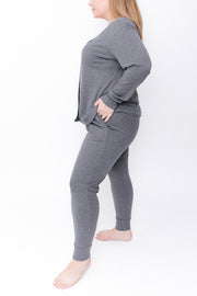 THE RELAXED RIB LONG SLEEVE IN CHARMING CHARCOAL