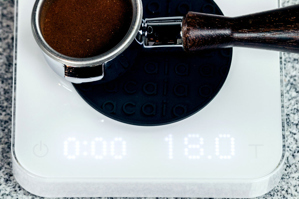 Acaia Pearl S coffee scale in white