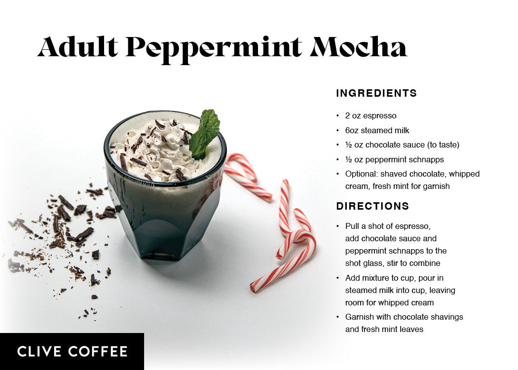 Adult peppermint mocha recipe card