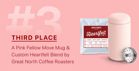 Valentine's Day Latte Art Contest Third Place Winner: Great North Coffee and Fellow Move Mug