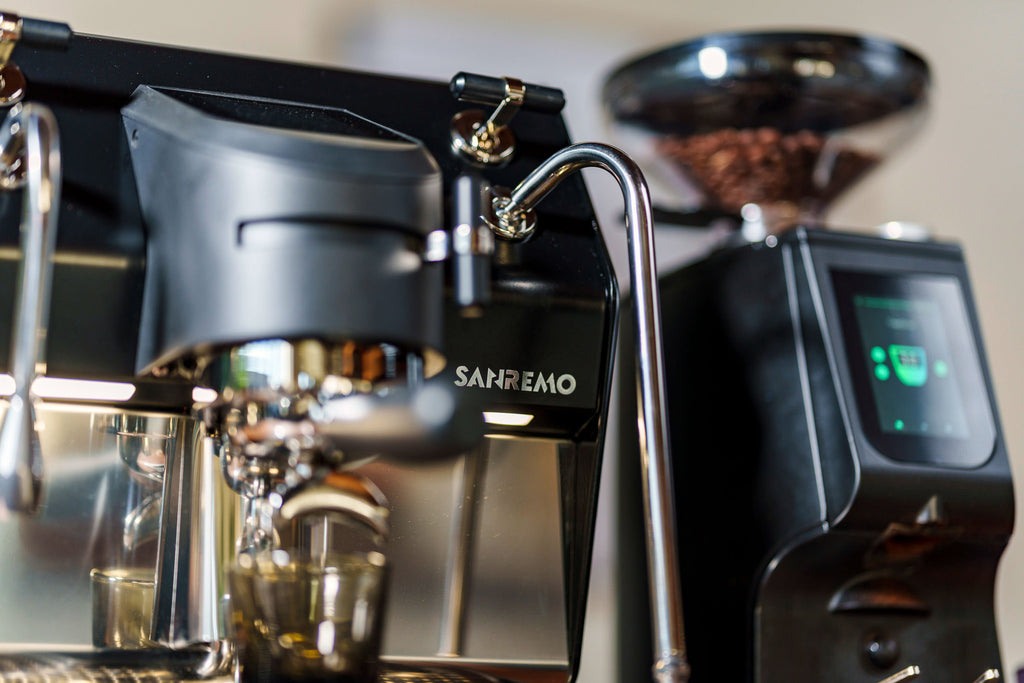 Sanremo YOU espresso machine and LUCCA Atom 75 espresso grinder