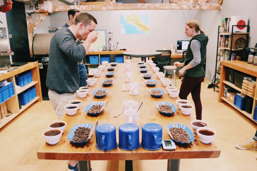 A coffee cupping