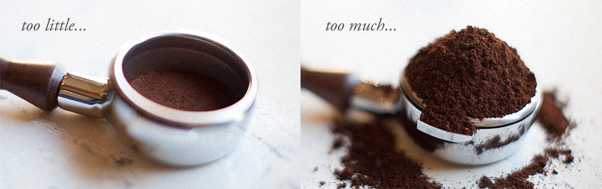 Ground coffee, too little vs too much