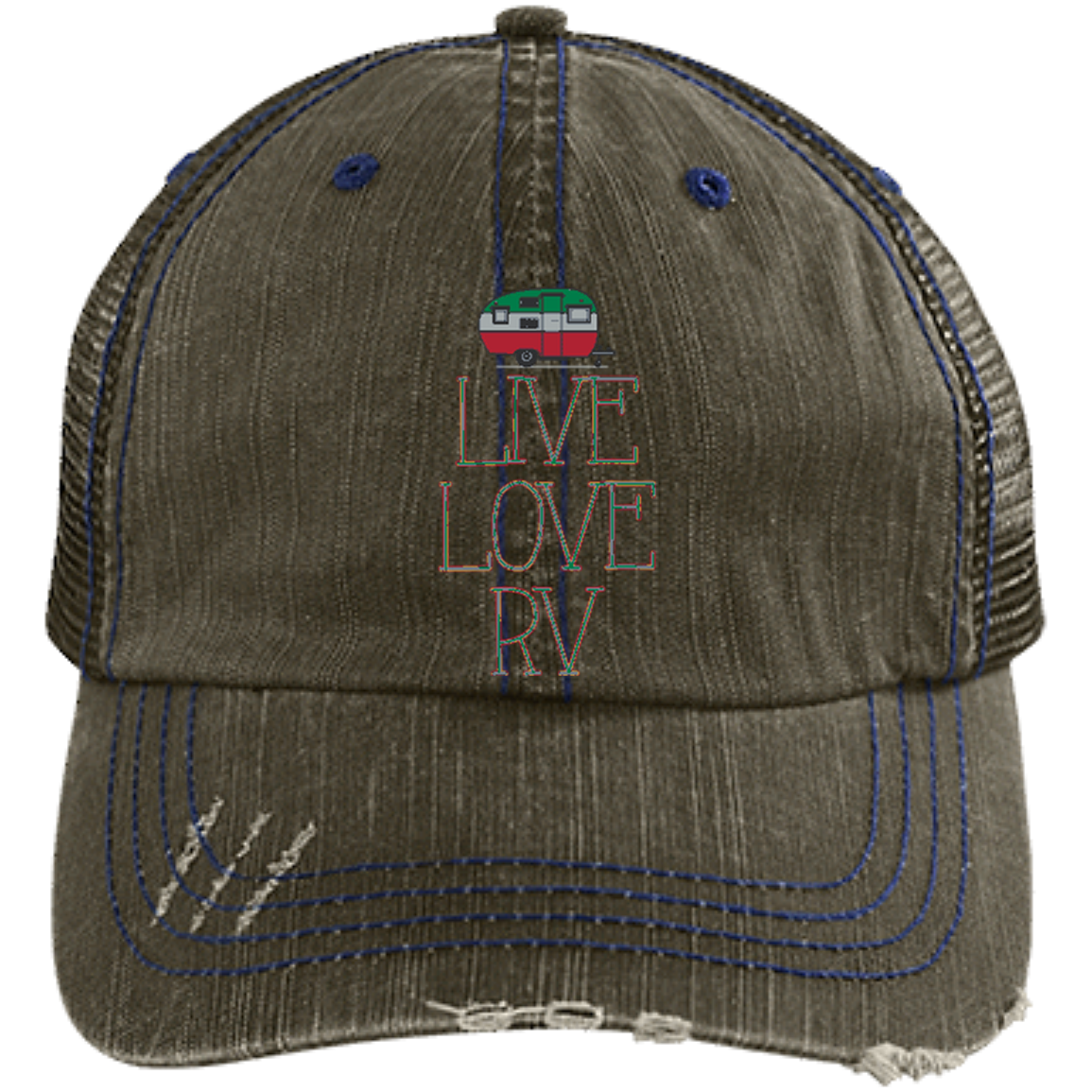 Live Love Distressed Unstructured Trucker Cap