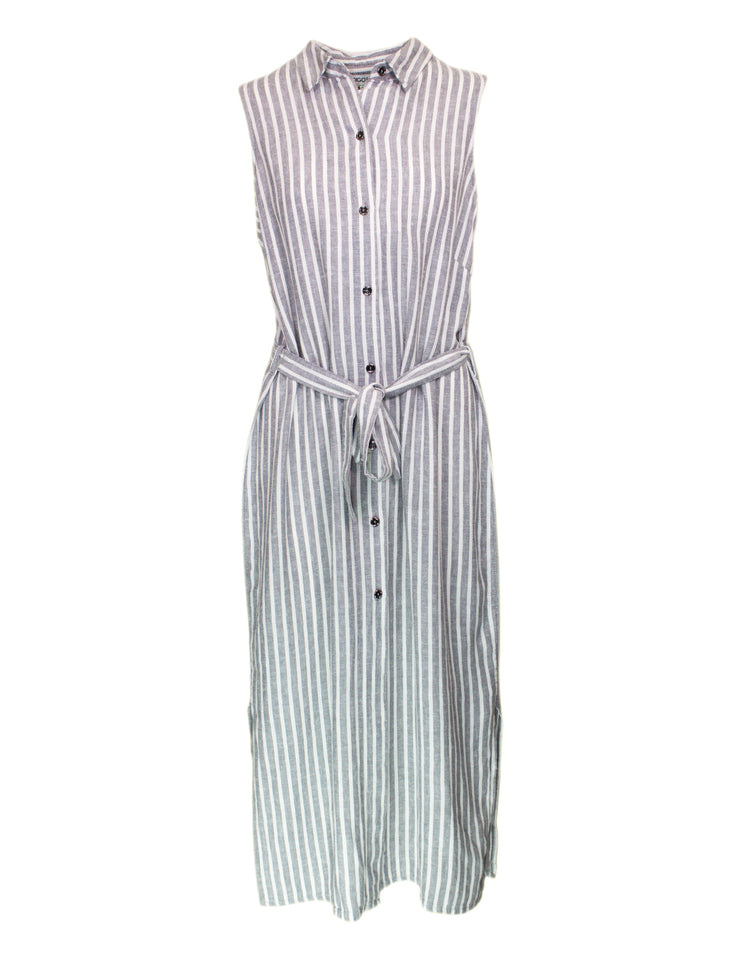 sleeveless linen shirt dress
